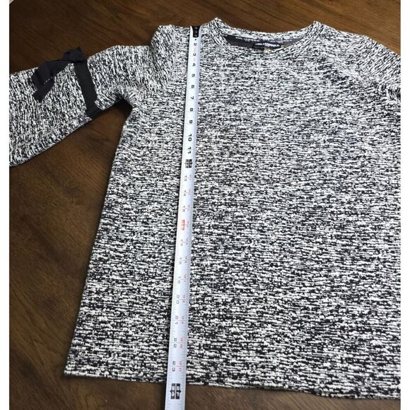 Karl Lagerfeld Paris Womens Black & White Knit Top With Bow Detail On Sleeves Si - Picture 3 of 14